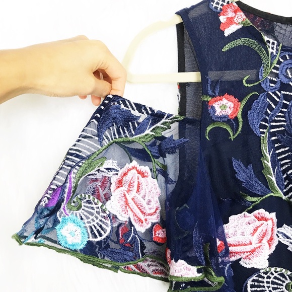 NWT River Island Blue Floral Dress Christmas S - Picture 3 of 7